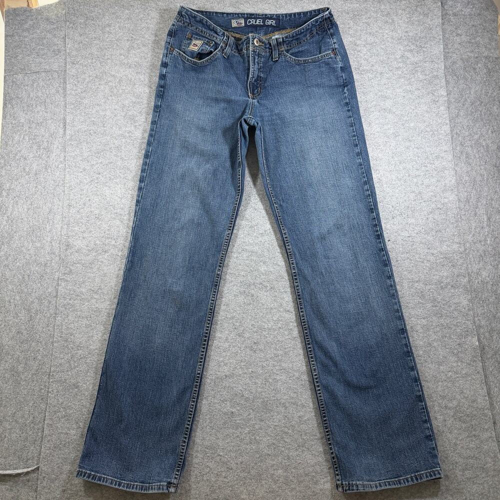 Cruel Girl Bootcut Jeans Womens 11 Long Medium Dark Wash Denim Stretch Western